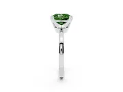 Fancy Green Radiant Cut Diamond Solitaire Engagement Ring Set in Silver with Slim Tapered Solitaire Band