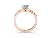Pear-Shaped Graduated Accent Engagement Ring Setting for a Fancy Blue Lab-Grown Diamond | Rose Gold