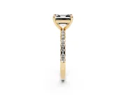 Asscher Cut Pavé Solitaire Engagement Ring Setting for a Black Center | Yellow Gold