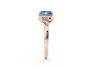 Princess Cut Leaf Bypass Solitaire Engagement Ring Setting for a Fancy Blue Lab-Grown Diamond | Rose Gold