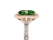 Radiant Cut Halo Engagement Ring Setting for a Fancy Green Lab-Grown Diamond | Rose Gold - Design NV-24729