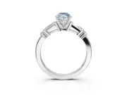 Marquise Tapered Baguette Engagement Ring Setting for a Fancy Blue Lab-Grown Diamond | White Gold