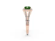 Cushion Cut Split Shank Halo Engagement Ring Setting for a Fancy Green Lab-Grown Diamond | Rose Gold