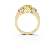 Heart-Shaped Three Stone Engagement Ring Setting for a Fancy Yellow Lab-Grown Diamond | Yellow Gold - Design NV-24844