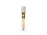 Princess Cut Diamond Seven-Stone Channel Band Set in Yellow gold with Bar Prongs