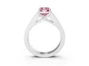 Cushion Cut Channel-Set Engagement Ring Setting for a Fancy Pink Lab-Grown Diamond | Platinum