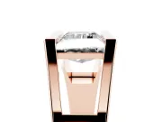 Baguette East-West Geometric Solitaire Engagement Ring Setting | Open Sides | Rose Gold