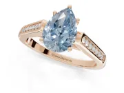 Pear-Shaped Engagement Ring Setting for a Fancy Blue Lab-Grown Diamond | Rose Gold - Design NV-24597