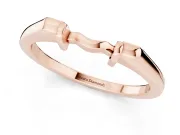 Knot Twist Plain Band Set in Rose gold with Center Knot