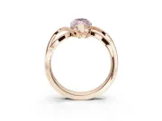 Marquise Bypass Solitaire Engagement Ring Setting for a Fancy Pink Lab-Grown Diamond | Pavé Strands | Rose Gold