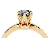 Pear-Shaped Tapered Solitaire Engagement Ring Setting for a Black Center | Yellow Gold