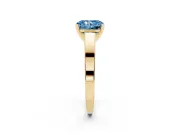 Radiant Cut Solitaire Engagement Ring Setting for a Fancy Blue Lab-Grown Diamond | Yellow Gold