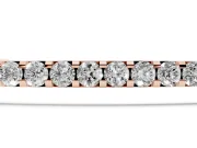 Round Lab-Grown Diamond Bar Chain Bracelet | Shared Prong Row | Rose Gold