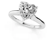 Heart-Shaped Cathedral Solitaire Engagement Ring Setting | Plain Band | White Gold