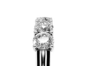 Round Lab-Grown Diamond Five-Stone Wedding Band | Trellis Prongs | Sterling Silver