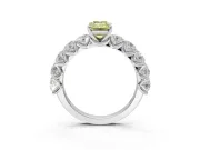 Emerald Cut Engagement Ring Setting for a Fancy Yellow Lab-Grown Diamond | Sterling Silver - Design NV-24455