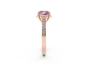 Princess Cut Floral Pavé Engagement Ring Setting for a Fancy Pink Lab-Grown Diamond | Rose Gold