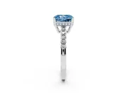 Radiant Cut Engagement Ring Setting for a Fancy Blue Lab-Grown Diamond | Sterling Silver - Design NV-24649