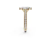 Marquise Vintage Engraved Pavé Engagement Ring Setting | Milgrain Edges | Yellow Gold