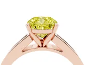 Cushion Cut Channel Engagement Ring Setting for a Fancy Yellow Lab-Grown Diamond | Rose Gold