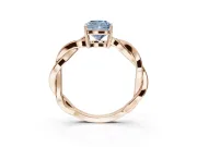 Cushion Cut Twisted Pavé Solitaire Engagement Ring Setting for a Fancy Blue Lab-Grown Diamond | Open Basket | Rose Gold