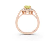 Oval Halo Engagement Ring Setting for a Fancy Yellow Lab-Grown Diamond | Polished Halo Rim | Rose Gold