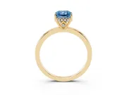 Radiant Cut Engagement Ring Setting for a Fancy Blue Lab-Grown Diamond | Hidden Halo | Yellow Gold