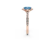 Radiant Cut Floral Petal Engagement Ring Setting for a Fancy Blue Lab-Grown Diamond | Petal Accents | Rose Gold