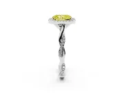Radiant Cut Twist Halo Engagement Ring Setting for a Fancy Yellow Lab-Grown Diamond | Platinum