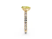Pear-Shaped Pavé Engagement Ring Setting for a Fancy Yellow Lab-Grown Diamond | Yellow Gold
