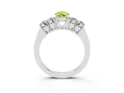 Pear-Shaped Close Set Five Stone Engagement Ring Setting for a Fancy Yellow Lab-Grown Diamond | Sterling Silver