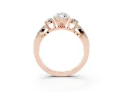 Marquise Three Stone Engagement Ring Setting | Pavé Split Shank | Rose Gold