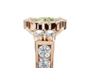 Round Halo Engagement Ring Setting for a Fancy Yellow Lab-Grown Diamond | Side Clusters | Rose Gold