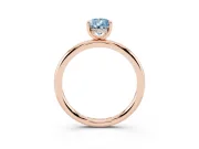 Pear-Shaped Hidden Halo Ring Setting for a Fancy Blue Lab-Grown Diamond | Rose Gold