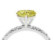 Heart-Shaped Pavé Engagement Ring Setting for a Fancy Yellow Lab-Grown Diamond | Platinum