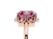 Asscher Cut Petal Halo Engagement Ring Setting for a Fancy Pink Lab-Grown Diamond | Rose Gold
