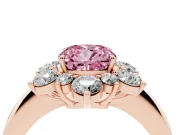 Cushion Cut Cluster Halo Engagement Ring Setting for a Fancy Pink Lab-Grown Diamond | Rose Gold