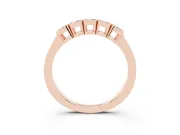 Round Lab-Grown Diamond Five-Stone Wedding Band | Cushion-Square Frames | Rose Gold