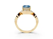 Princess Cut Infinity Twist Engagement Ring Setting for a Fancy Blue Lab-Grown Diamond | Yellow Gold