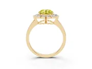Round Scalloped Cluster Halo Engagement Ring Setting for a Fancy Yellow Lab-Grown Diamond | Plain Band | Yellow Gold