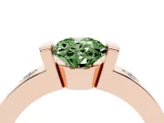 Oval Tension Style Engagement Ring Setting for a Fancy Green Lab-Grown Diamond | Rose Gold