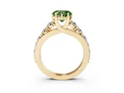 Heart-Shaped Engagement Ring Setting for a Fancy Green Lab-Grown Diamond | Yellow Gold - Design NV-24645