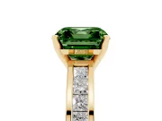 Asscher Cut Channel Engagement Ring Setting for a Fancy Green Lab-Grown Diamond | Yellow Gold