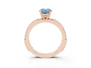 Oval Vintage Pavé Engagement Ring Setting for a Fancy Blue Lab-Grown Diamond | Rose Gold