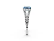 Emerald Cut Graduated Split Shank Engagement Ring Setting for a Fancy Blue Lab-Grown Diamond | Platinum
