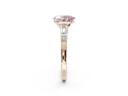 Oval Tapered Baguette Engagement Ring Setting for a Fancy Pink Lab-Grown Diamond | Rose Gold