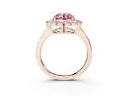 Round Scalloped Cluster Halo Engagement Ring Setting for a Fancy Pink Lab-Grown Diamond | Plain Band | Rose Gold