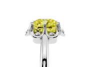 Cushion Cut Petal Halo Engagement Ring Setting for a Fancy Yellow Lab-Grown Diamond | Sterling Silver