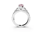 Marquise Graduated Engagement Ring Setting for a Fancy Pink Lab-Grown Diamond | White Gold