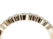 Round Lab-Grown Diamond U-Prong Set Wedding Band | Open Side Arcs | Yellow Gold